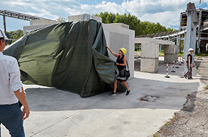 Demonstrator at Buzzi premises in Trino, Italy